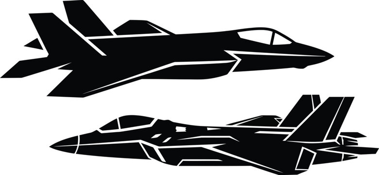 Modern fighter jets in flight formation