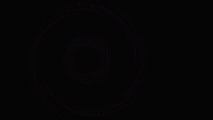 Magenta and deep red abstract circular swirl of glowing particles on a dark background art. © Sukumar