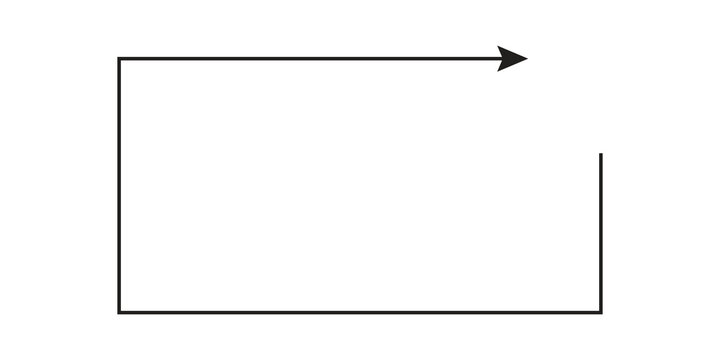 Black arrow pointing to the right on a transparent background