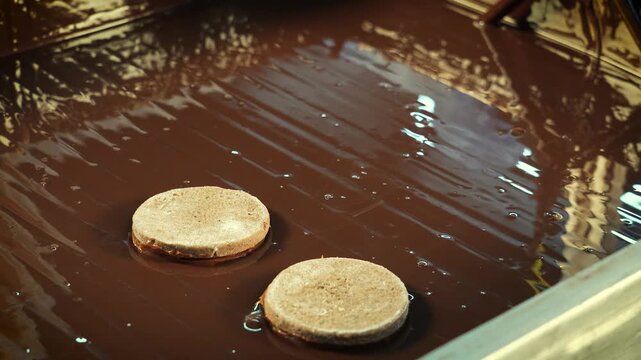 ba&ntilde;ado de alfajores con chocolate caliente