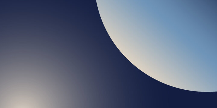 Bright light on dark planet horizon. Realistic vector illustration of blue space galaxy with starry night sky, sun shining behind earth, cosmos exploration game background, science fiction background