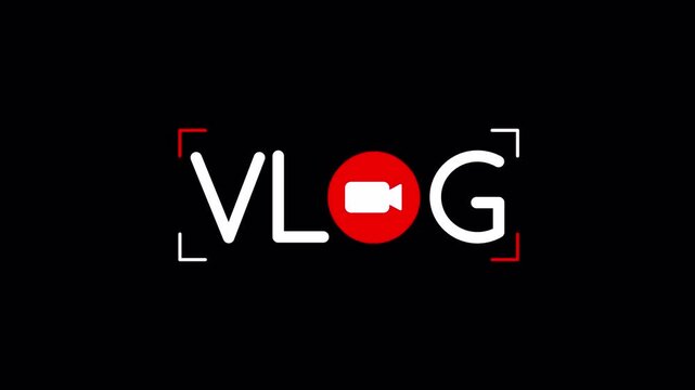 vlog logotype sticker animation alpha channel for social media internet  video