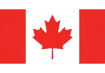 Obraz premium The national flag of canada featuring a red maple leaf on a white background PNG isolated on transparent background