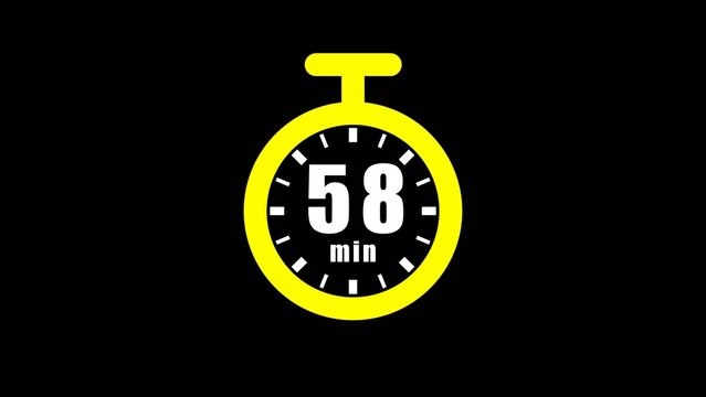 clock timer 58 minutes illustrations icon.