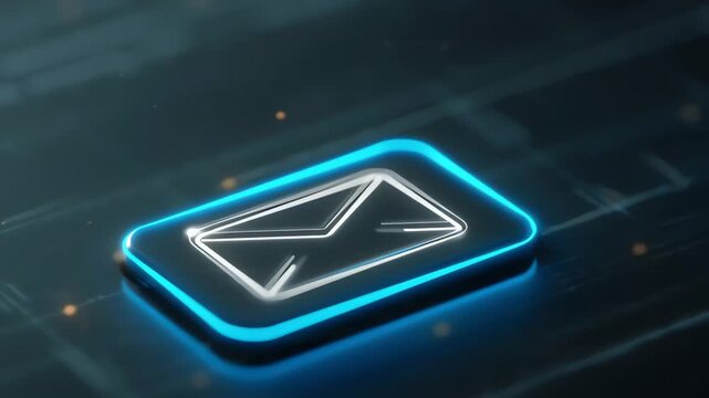 Futuristic Digital Email Icon Interaction With Finger Touch.