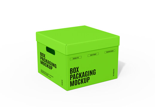 Minimal Square Box Packaging Mockup