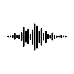 sound wave icon black silhouette on white background © Pixel Loft