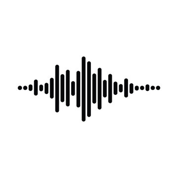sound wave icon black silhouette on white background