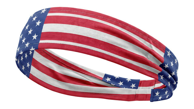 American flag headband or hair tie accessory isolated on transparent background