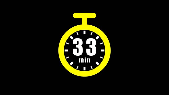 clock timer 33 minutes illustrations icon.