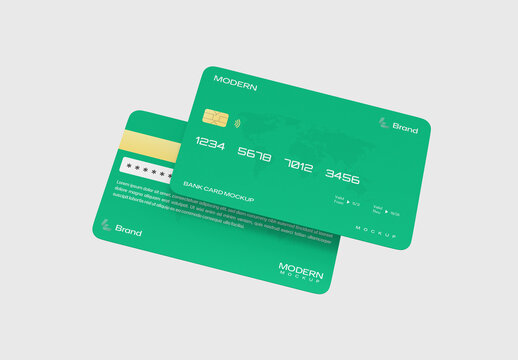 Realistic Floating Credit Card Mockup