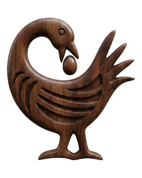 Sankofa bird symbol with an egg isolated on transparent background