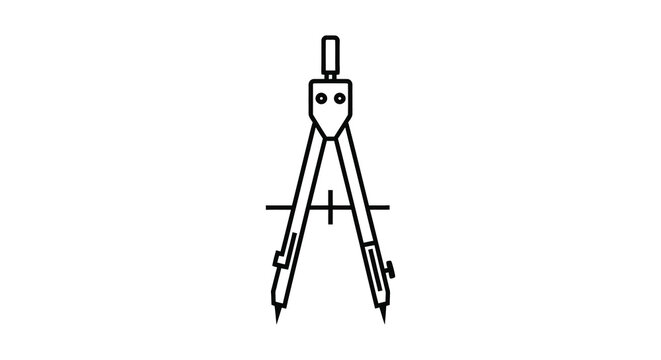 drafting compass illustration on a white background