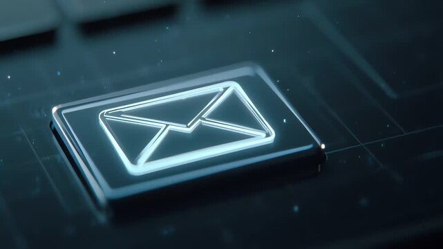 Futuristic Digital Email Icon Interaction On Touchscreen.