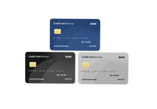 Three Floating Credit Card Mockup