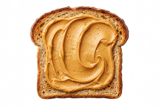 Creamy Peanut Butter Swirled on Toasted Whole Grain Bread