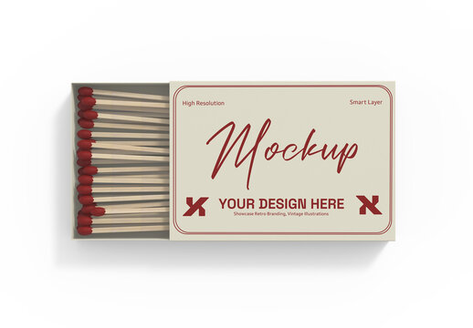 Sefety Matches Box Mockup