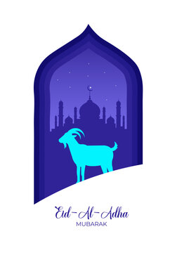 Happy Eid al-Adha Mubarak greetings card design