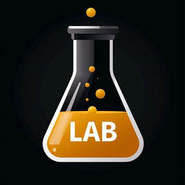 chemical laboratory flask with liquid