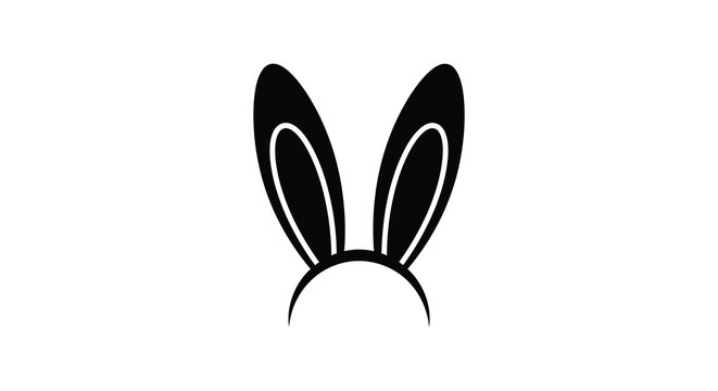 rabbit ears silhouette on a white background