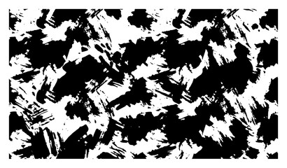 Expressive brush stroke pattern with black ink splats and grunge texture in an abstract artistic style © OnlyVector