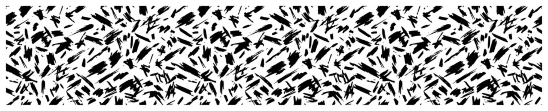 Abstract brush stroke pattern with chaotic dynamic hatches and grunge textures