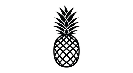 Obraz premium Pineapple silhouette on a white background