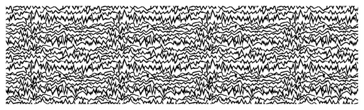 Horizontal soundwave lines pattern with jagged electric pulse and seismic static noise textures
