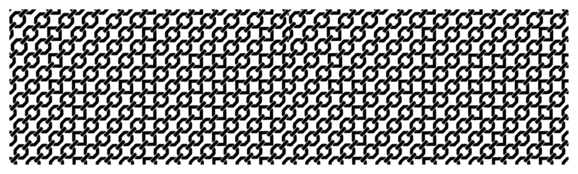 Geometric interlocking circle mesh pattern with ornate lattice grid details