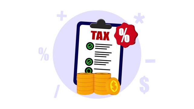 2D Animation of a Tax Checklist and Gold Coins