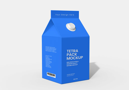 Tetra Milk Box Packaging Mockup