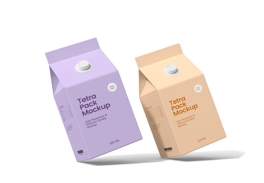 Milk Carton Box Packaging Mockup