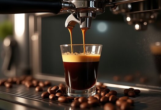 Concentrated Ristretto Espresso Shot Artwork Rich Dark Roast Coffee Experience Artistry