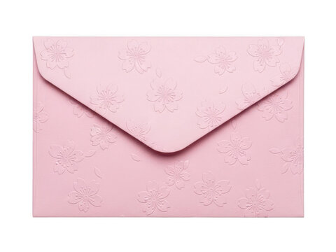 Elegant pink envelope with subtle floral pattern