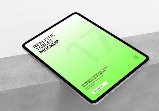Realistic Tablet Screen  Mockup Template