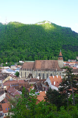 Fototapeta premium Panorama of old town in Brasov, Romania
