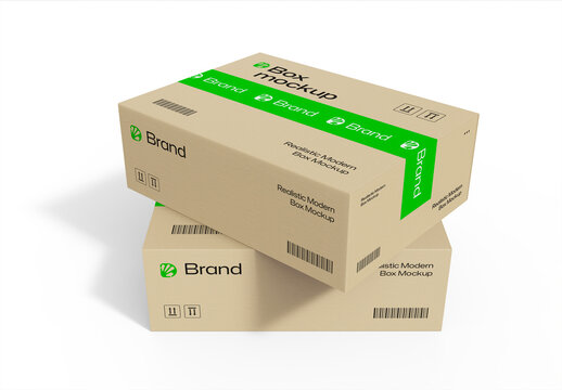 Kraft Box Packaging Mockup Template