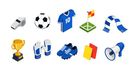 Soccer football game equipment and accessories set with corner flag football equipment collection © Akhbarindo