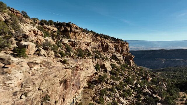 Aerial shot of the amazing desert landscape south of  Grand Junction Colorado.