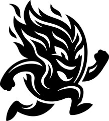 Bold tribal art of a fierce creature with flowing mane and sharp claws © MSTSENOARA
