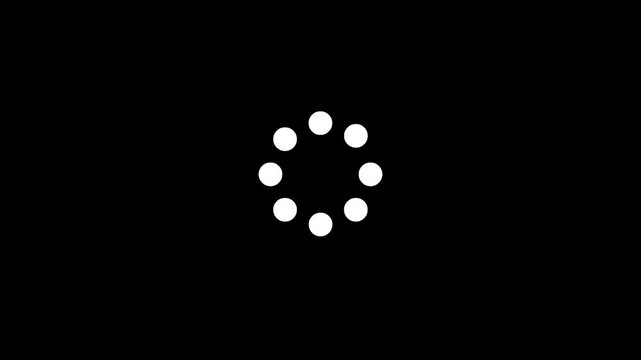 Circular loading spinner animation on a black background, representing process or waiting