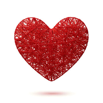 Red heart with glittery sequin texture