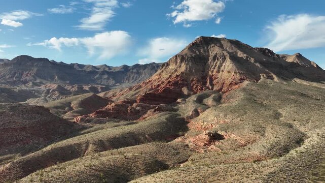 Aerial view of the rugged landscape of the Virgin River Gorge in Northwest Arizona near the boarders of Utah and Nevada