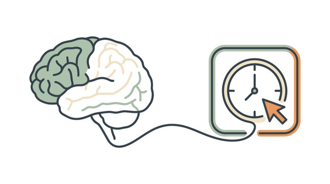 Brain with clock concept idea.