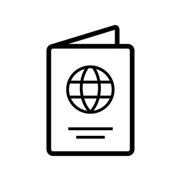 Pictogramme vectoriel de passeport en style doodle minimaliste, id&eacute;al pour voyage, tourisme, document d&rsquo;identit&eacute;, d&eacute;part &agrave; l&rsquo;&eacute;tranger ou projet graphique.