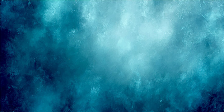 Abstract underwater nebula-like cloud formation rendered in vibrant turquoise and deep blue hues, conveying a sense of mystery and vastness.