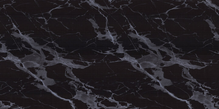 Natural Black Stone Pattern with White Veins Seamless Texture