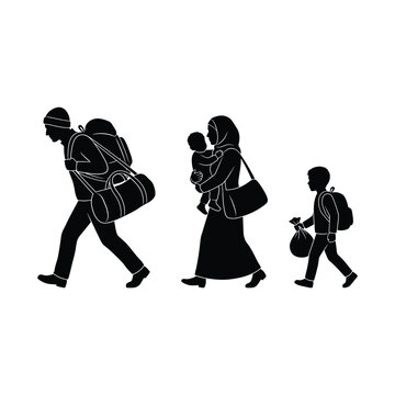 war torn family migration of refugee