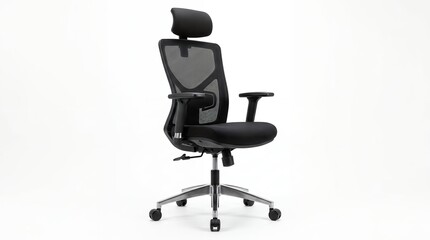 Obraz premium Modern Ergonomic Office Chair Isolated on White Background with Shadow