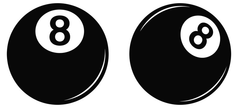Billiard ball icon flat pictogram vector stock illustration featuring simple pool ball symbol, minimal sports game interface element, cue sports representation for casino themes, recreational gaming 
